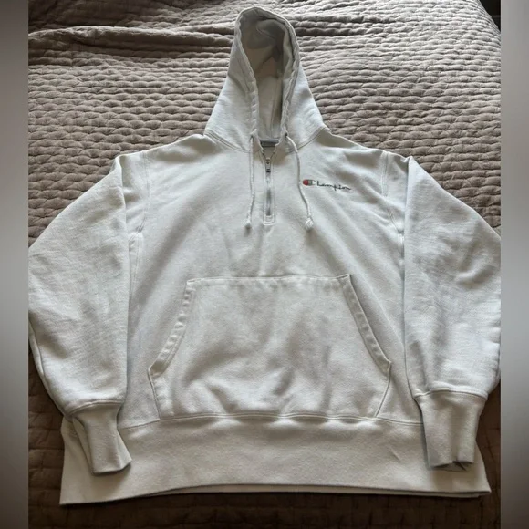 Champion Reverse Weave Quarter Zip Hoodie Size L - Picture 1 of 6
